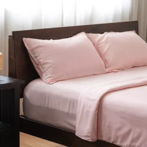Queen Bedding Set Tencel Crepe Pink