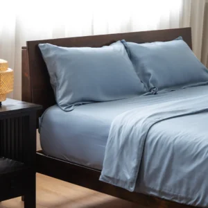 Super King Bedding Set Tencel Steel Blue
