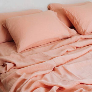 King Bedding Set Washed Cotton Peach