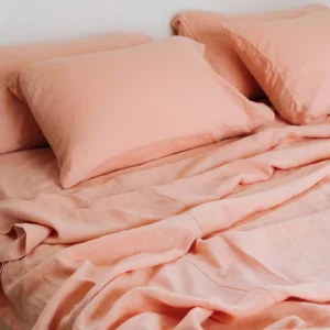 Twin Bedding Set Washed Cotton Peach