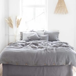 King Bedding Set True Gray Premium Linen