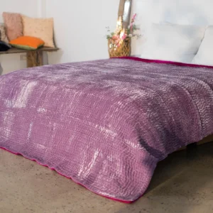 Berry & Lavender Reversible Velvet Quilt | King