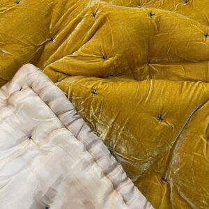 Mustard and Cream Reversable Mulberry Silk Quilt Super King