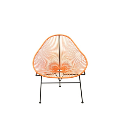 A orange garden chair.