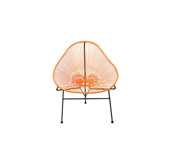 A orange garden chair.