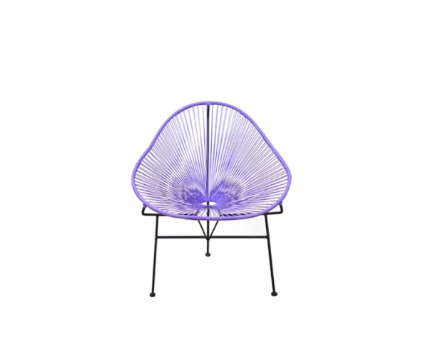 A purple garden chair.