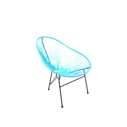 A blue garden chair.