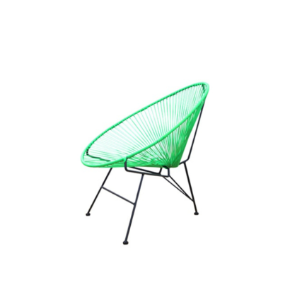 A green garden chair.