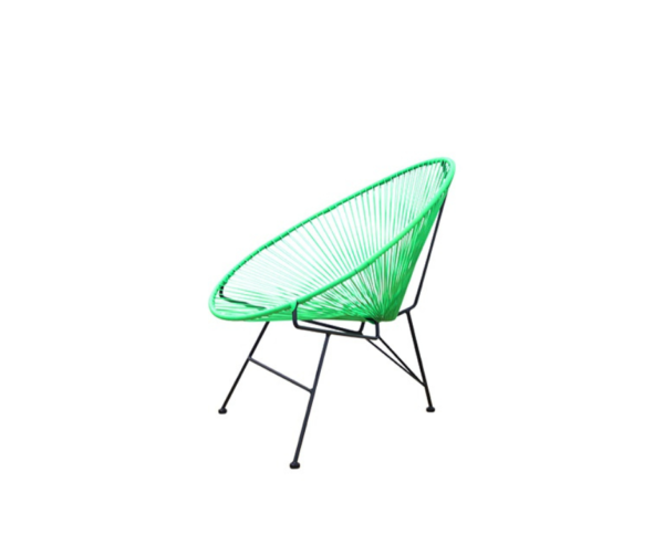 A green garden chair.