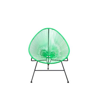 A green garden chair.