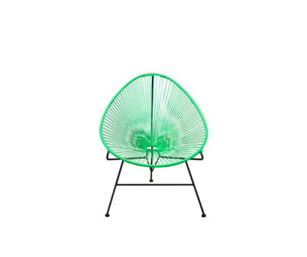 A green garden chair.