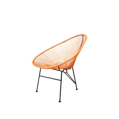 A orange garden chair.