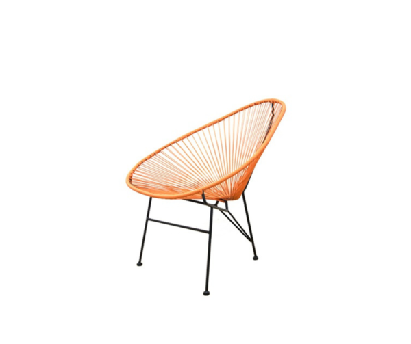 A orange garden chair.