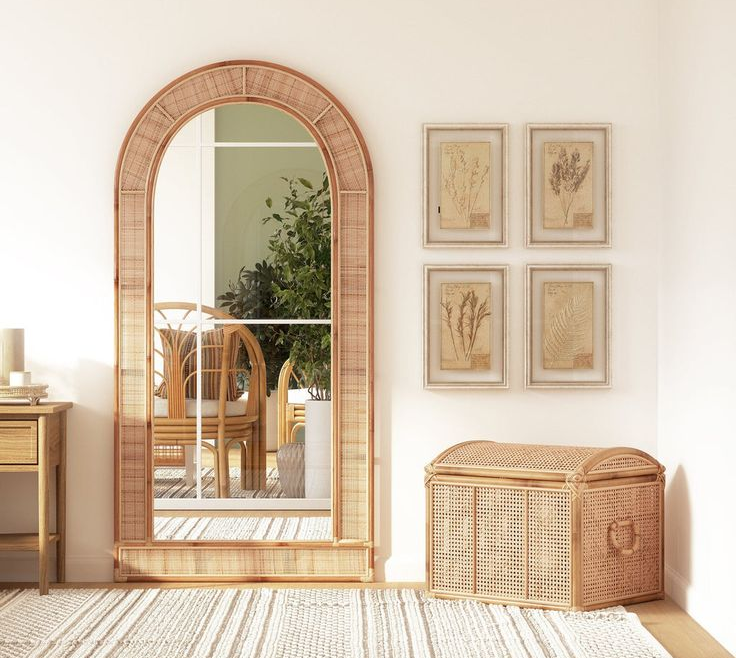 bamboo framed mirror