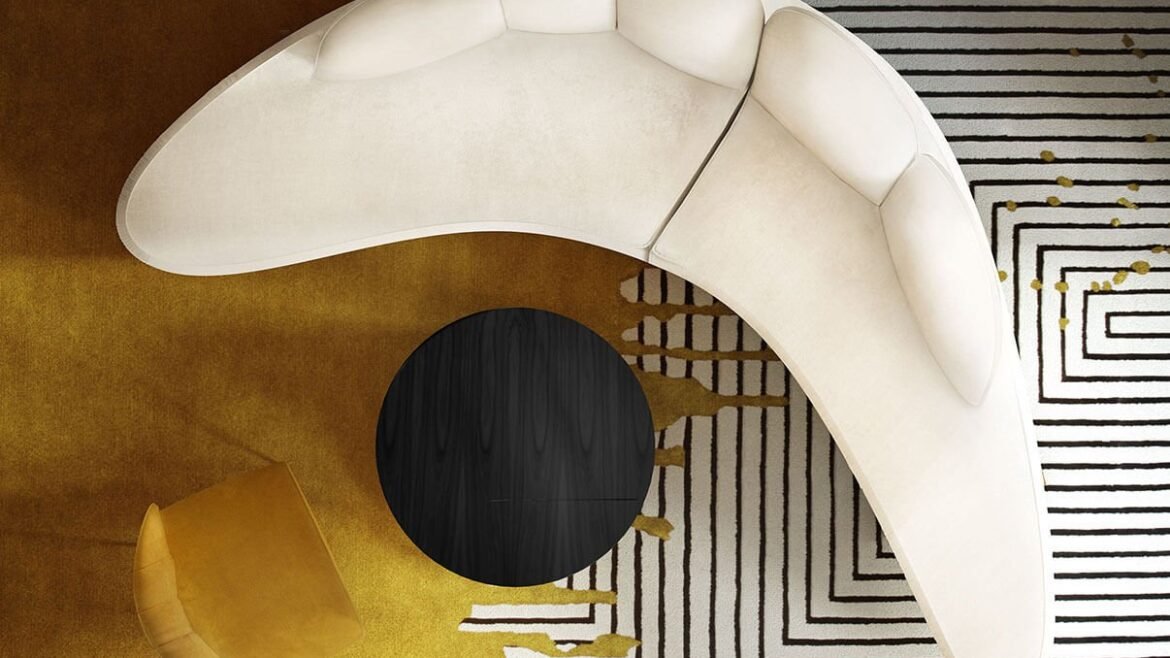 banana shaped couch top view