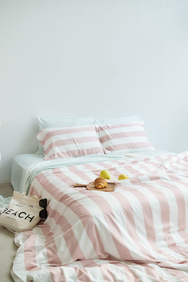 Organic Bamboo Bedding - Rose Stripe - Image 3