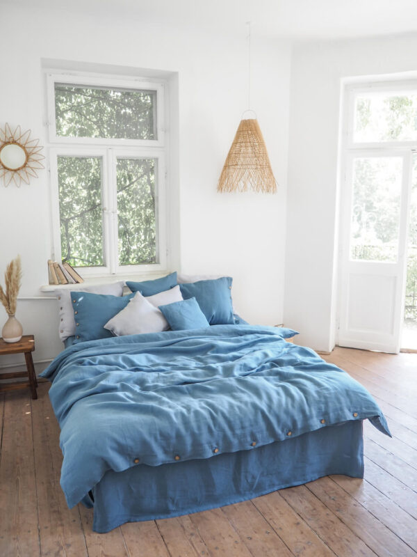 Twin Bedding Set Dusty Blue Premium Linen