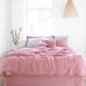 Queen Bedding Set Dusty Rose Premium Linen