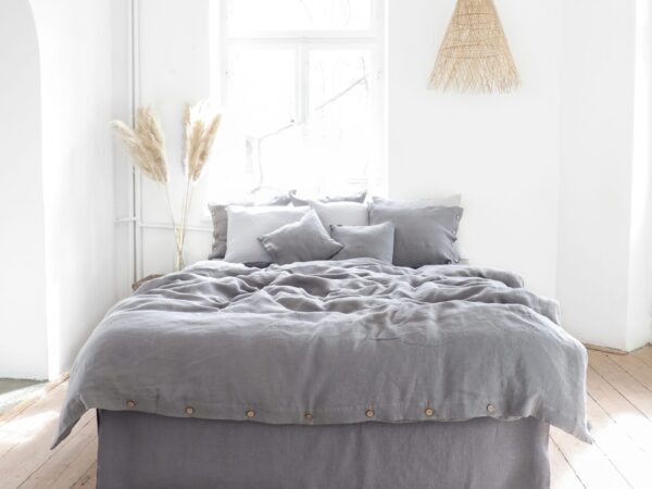 King Plus Bedding Set True Gray Premium Linen