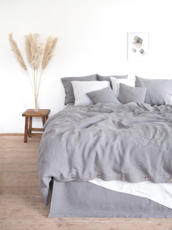 King Plus Bedding Set True Gray Premium Linen