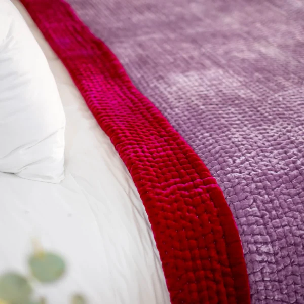 Berry & Lavender Reversible Velvet Quilt | Super King