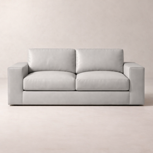 Nadia 24 Stone Grey Faux Leather Drift Sofa