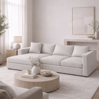 Anchor Sofa Taupe  - Taupe Woven Knit Fabric