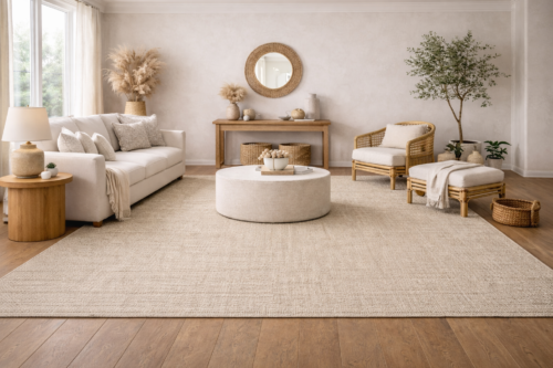 Ivory Wool Rug Small