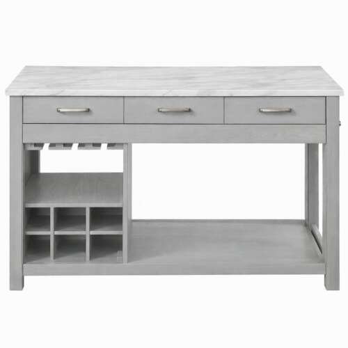Harbor Kitchen Island - Stone grey