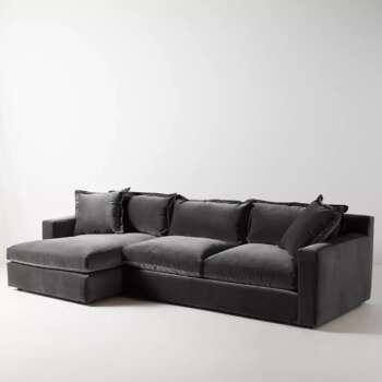 Anchor Sofa Charcoal - Woven Knit Fabric