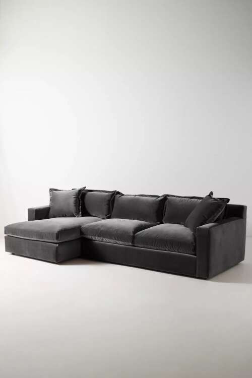 Anchor Sofa Charcoal - Woven Knit Fabric