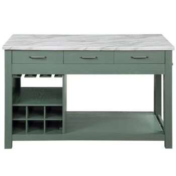 Harbor Kitchen Island - Mineral green